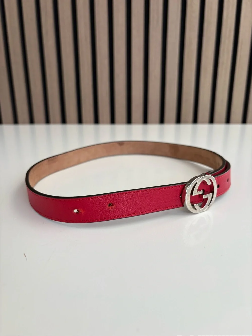 Auth GUCCI Leather Belt
